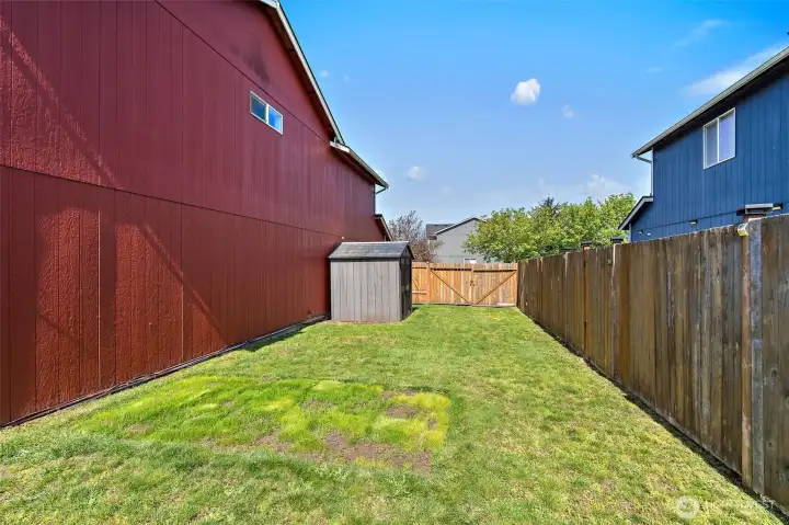 Storage shed included