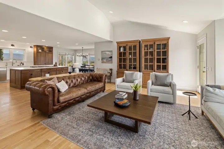 Great living room space open to kitchen