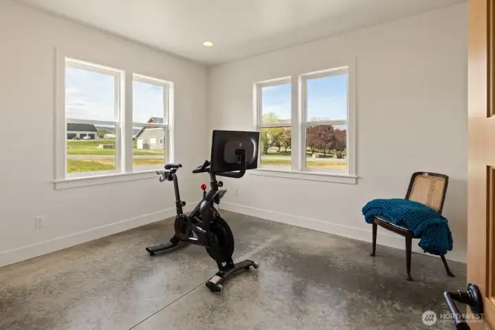 Guest quarters bedroom/work out room/office