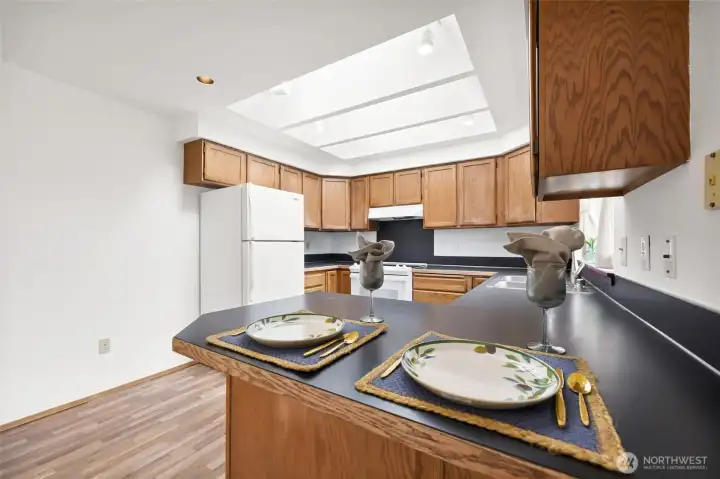 Great skylight in kitchen for lots of natural light.