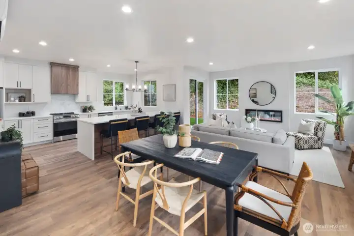 Open concept main floor living with dining, living and kitchen all open to each other easy for day-to-day activities and entertaining. Open concept main floor living with dining, living and kitchen all open to each other easy for day-to-day activities and entertaining.
