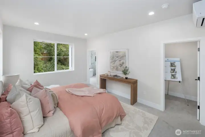 Builder is offering three options to upgrade the master bedroom closet. Builder is offering three options to upgrade the master bedroom closet.