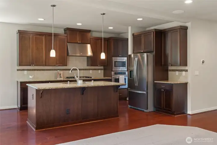Slab granite countertops & stainless steel appliances. Slab granite countertops & stainless steel appliances.