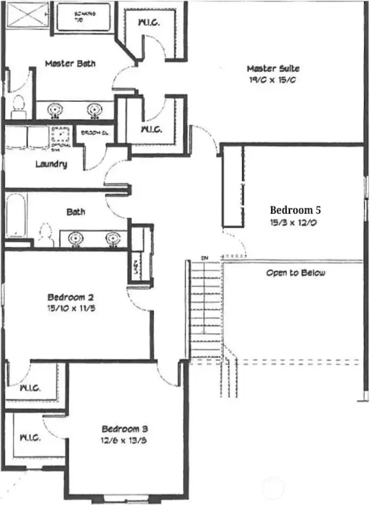 Floorplan of upper floor. Floorplan of upper floor.