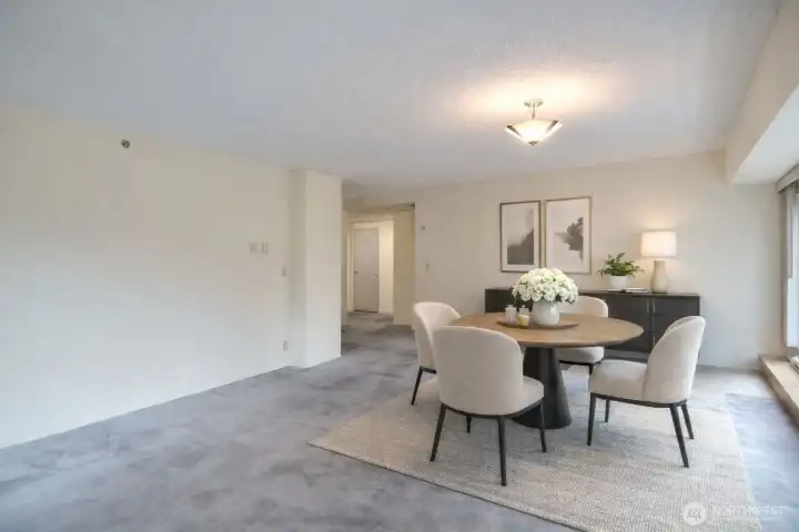 Dining room virtually staged