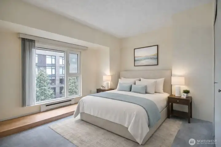 Bedroom virtually staged