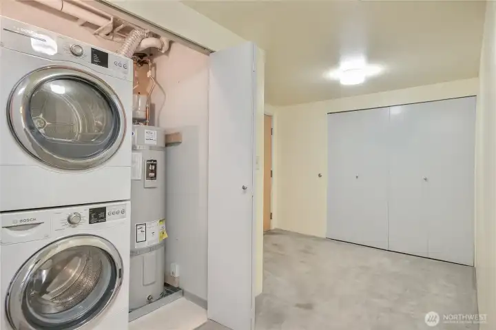 Laundry and water heater off entry