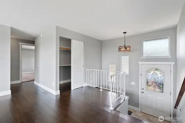 Entry way, hallway closet, secondary Laundry