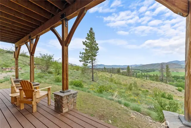Expansive views of snow-capped North Cascades and farmland
