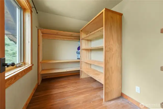 Walk-in closet, loft access.