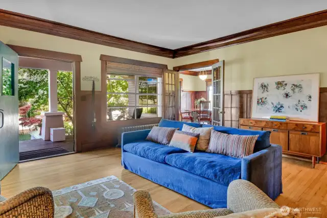 the front door stays open in the summertime for seamless extra living space.