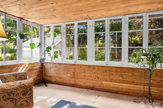 Gorgeous sun filled solarium right off the primary suite. Plumbing situated for a potential en-suite  bath.