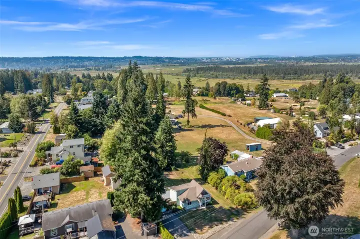 Overhead view of the neighborhood
