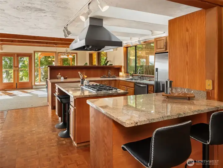 Large kitchen opens to main living area.