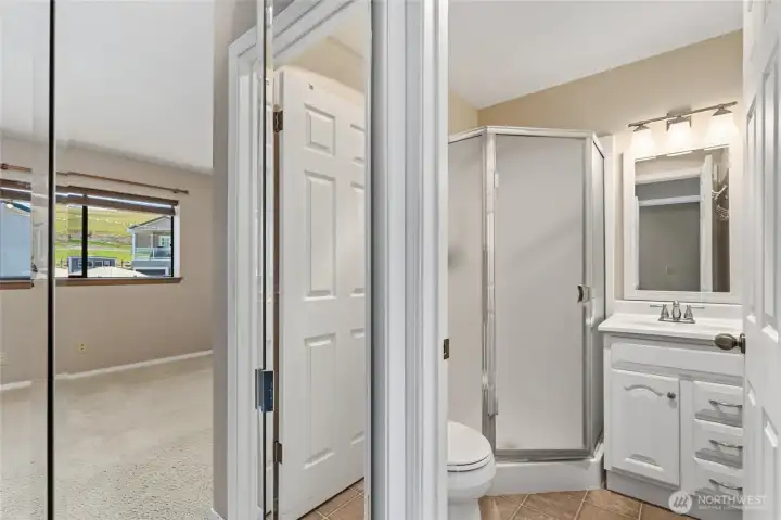 Primary bathroom and closet