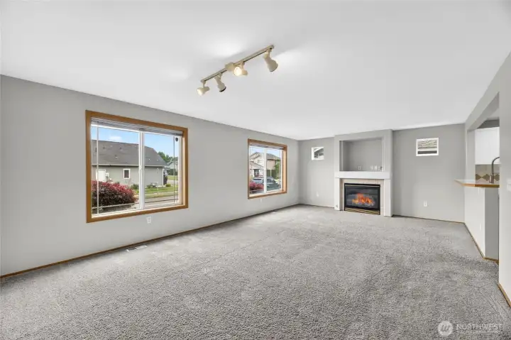 FAMILY ROOM  Large spacious room with 2 picture windows that face the front of the house