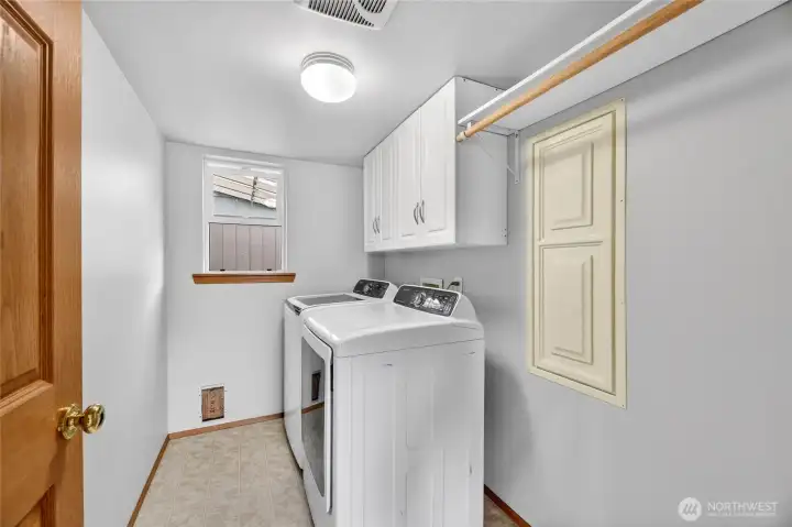 LAUNDRY ROOM   Upper cabinets / Additional storage shelf / Washer and Dryer Stay