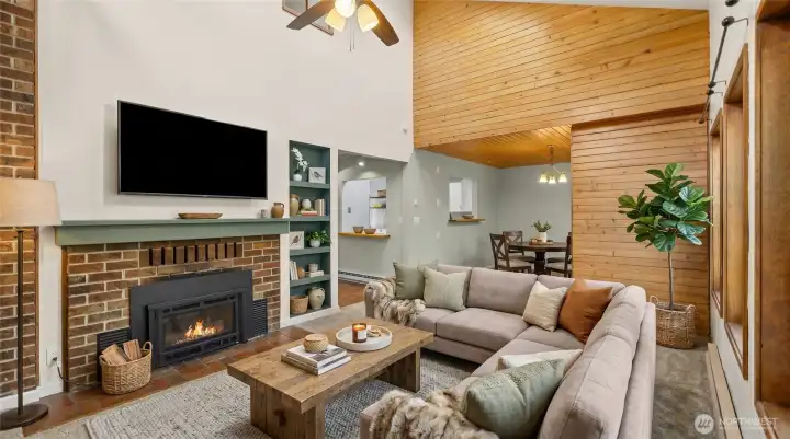 Virtually staged living room