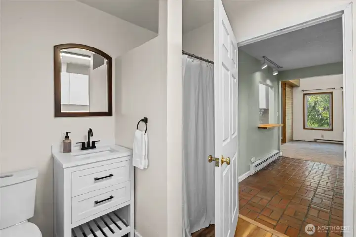 Main Level bathroom/laundry combination