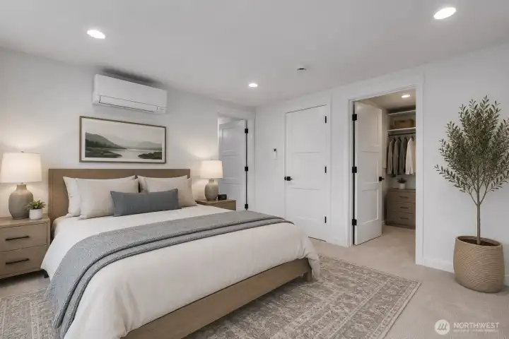 Primary bedroom virtually staged