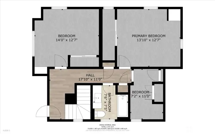 Floor plan top level. Great floor plan with excellent flow throughout!