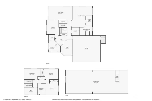 Combined Floor Plan *attic is the finished space above shop