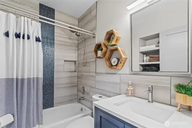 Guest Bathroom with tile.