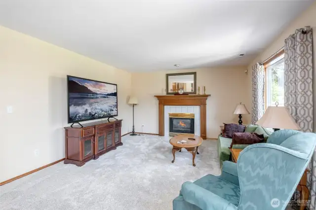 Family room with gas fireplace for those cooler evenings.
