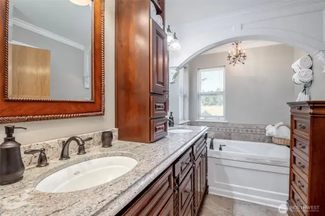Primary bath with attention to detail in all the finishes.