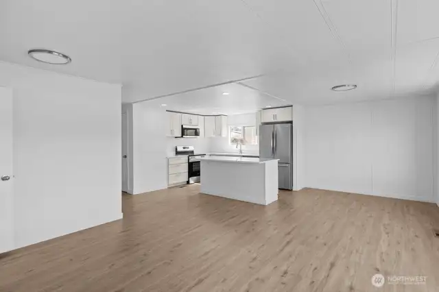 Open Concept Living room/ Dining room/ Kitchen