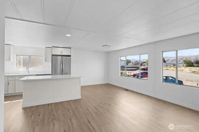Open Concept Living room/ Dining room/ Kitchen