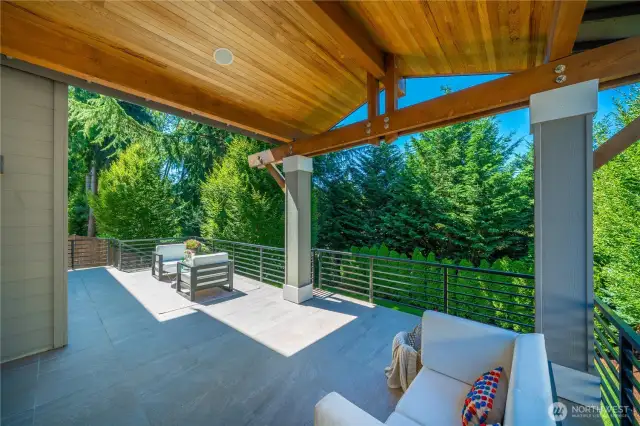 Covered deck next to breakfast area