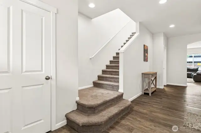 The main has 1 bed, 1 bath, the 2nd floor has 4 more beds and 2 baths.