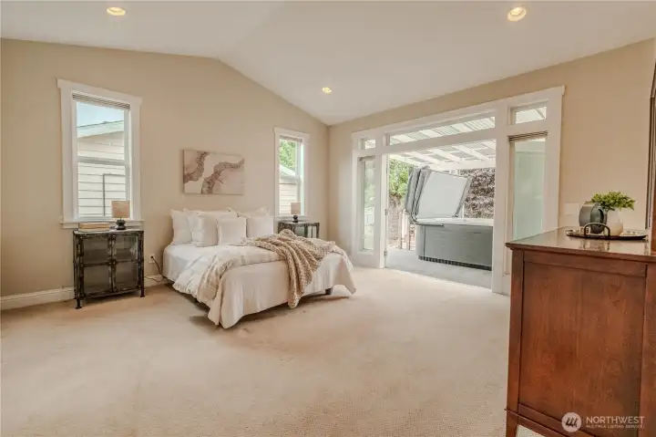 French Doors to Patio and Hot Tub