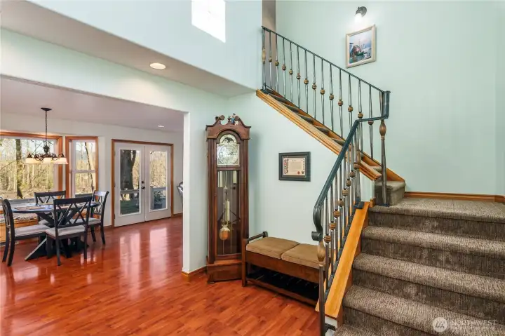 When you first enter, you're greeted soaring ceilings and beautiful staircase.
