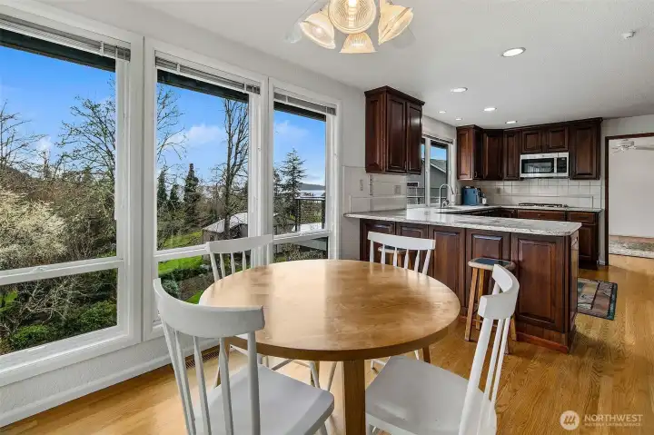 Breakfast nook is open to the west and views over your yard below