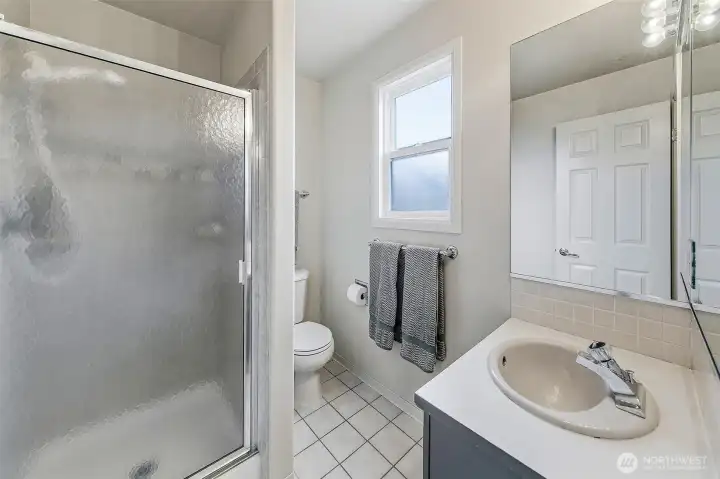 3/4 bathroom off the Family room