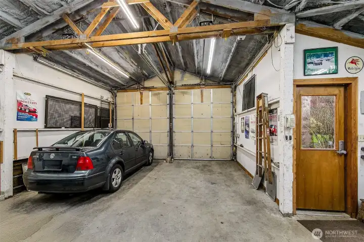 Inside the detached garage space