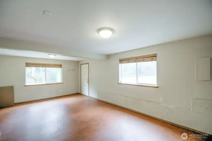 Another view of family room on lower level