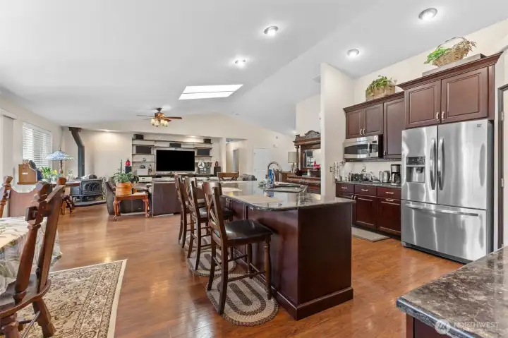 kitchen with island and stainless appliances