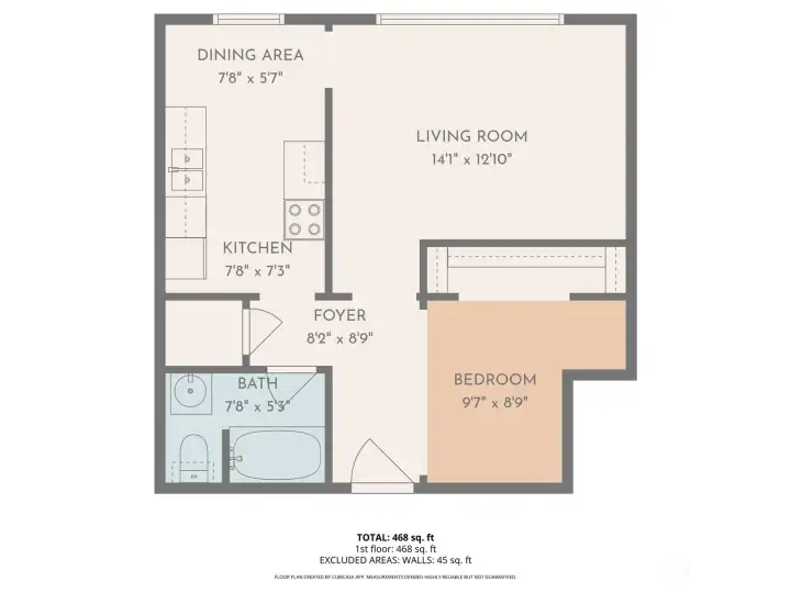 The dimensions are estimate.