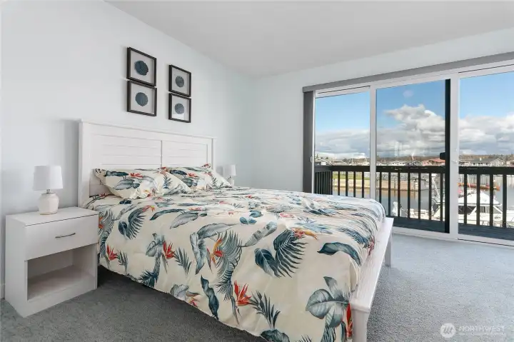 Primary bedroom #2 water side with deck