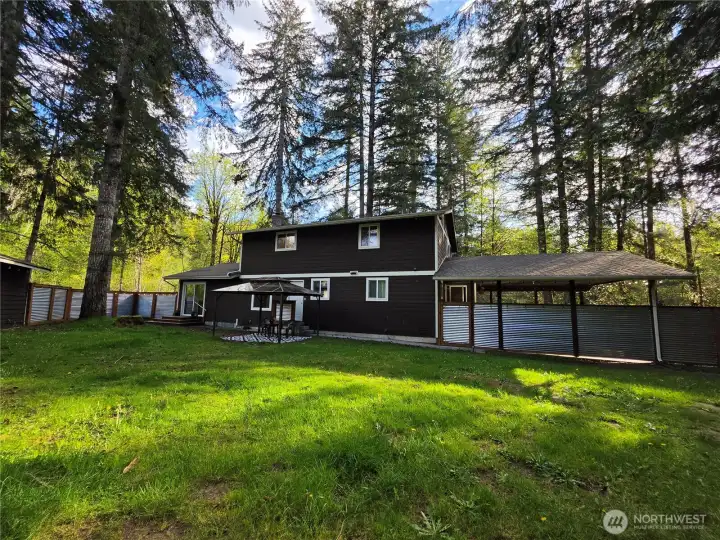 Looking back at the house from the side yard. Soooo much space!