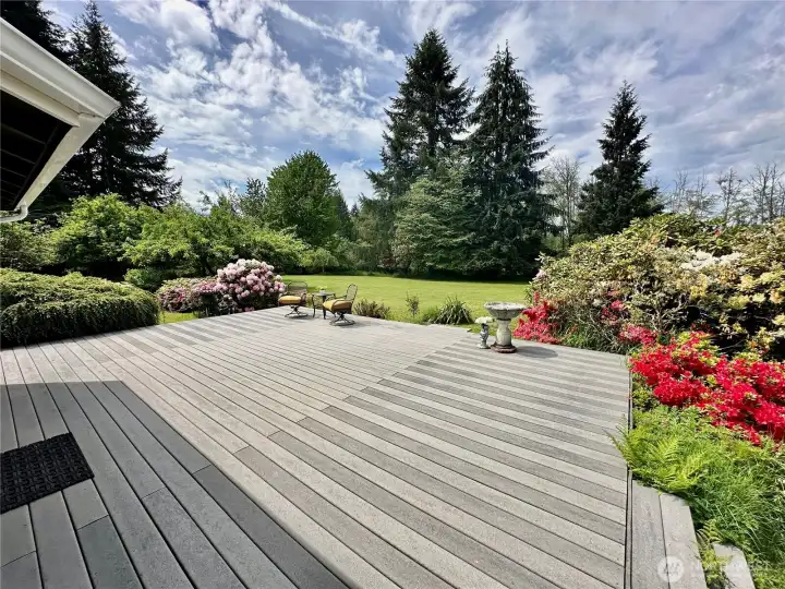 Large deck off kitchen dining area.  Perfect for entertaining a crowd.