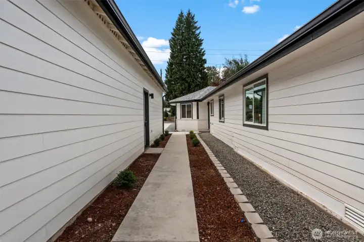Common Sidewalk Between Units