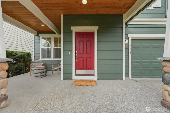 Enjoy the covered front porch year round.