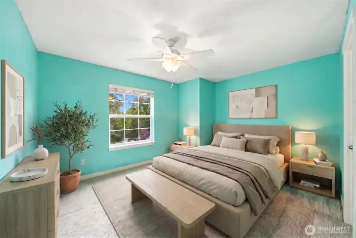 Virtually staged bedroom #5.