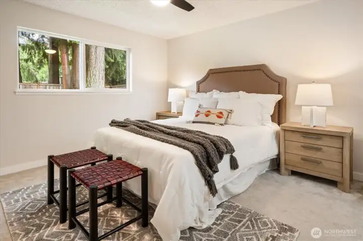 The large primary suite is the perfect place to topple troubles after a long day.