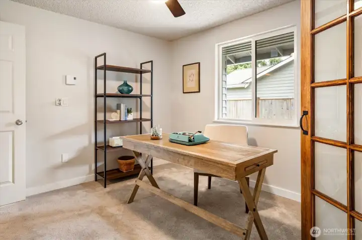 A home work space offers the perfect remedy to office fatigue.  Get your work done in the convenience of home!