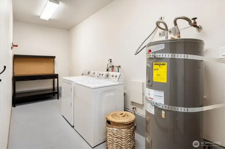 The large, intelligent laundry room takes the edge off sometimes tedious the chore.